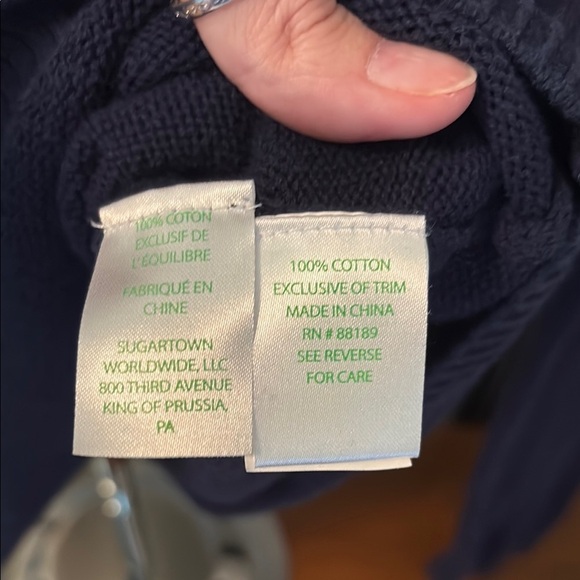 Lilly Pulitzer Navy Knit with Pink Highlights - Picture 4 of 4